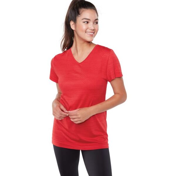 Ladies Striated Shirt Short Sleeve Thumbnail