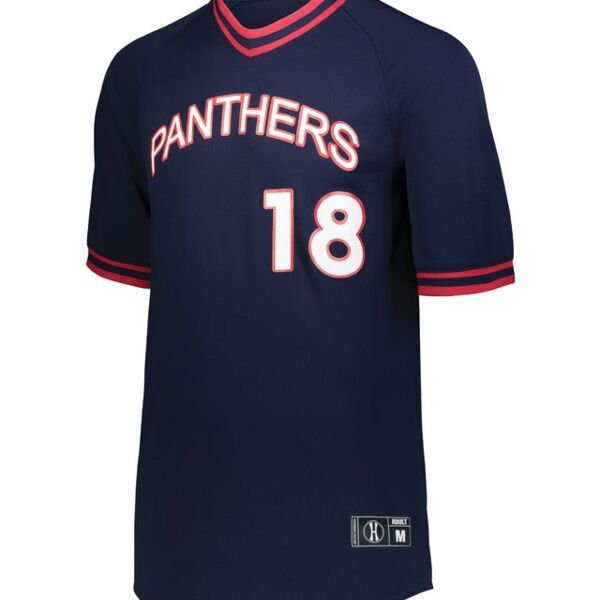 Youth Retro V-Neck Baseball Jersey Thumbnail