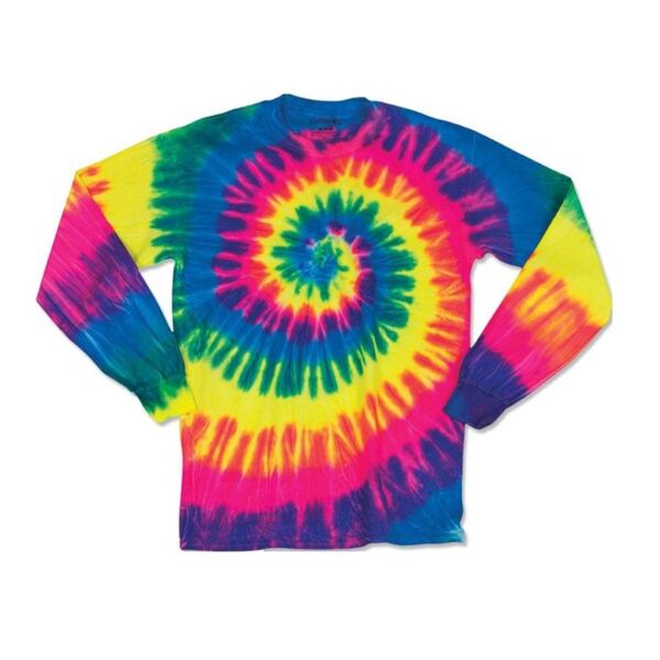 Youth Multi-Color Spiral Tie-Dyed Long Sleeve Thumbnail