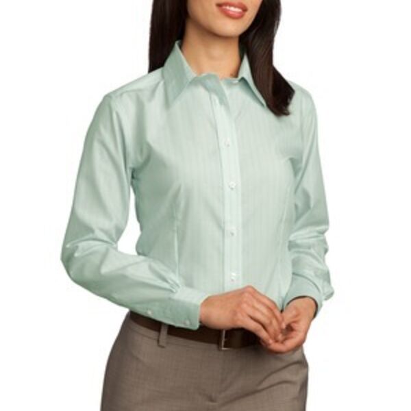 Ladies Fine Line Non Iron Button Down Shirt Thumbnail