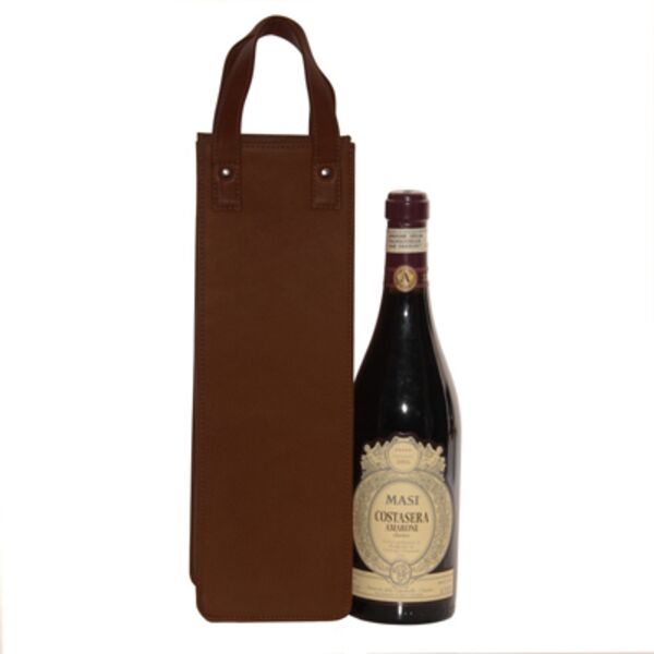 Single Leather Wine Tote  Thumbnail