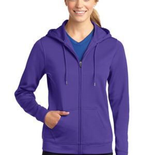 Ladies Sport Wick Fleece Full Zip Hooded Jacket Thumbnail